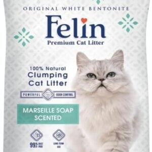 Felin Cat Litter (20L) 100% Natural Clumping Cat Litter 99%,5 Dust fre