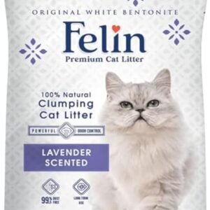 Felin Cat Litter (20L) 100% Natural Clumping Cat Litter 99%,5 Dust free (Lavender)